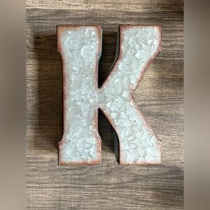 Galvanized Metal Letter K Wall or Table Decor